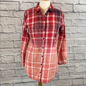 No Boundaries Custom Half Dip Bleach Dye Flannel